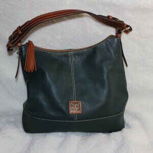 Dooney & Bourke Sophie Hobo Pebble Leather shoulder bag, dark green
